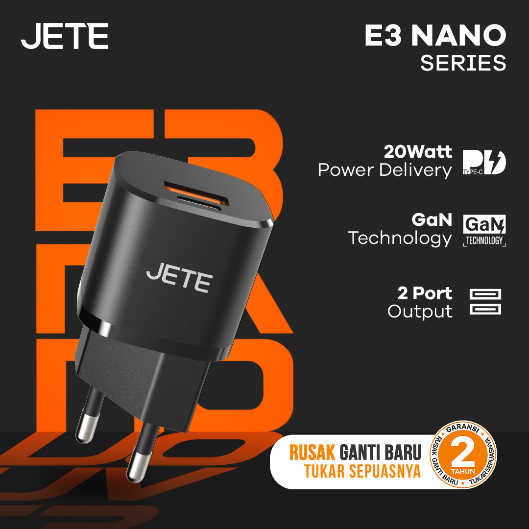 Jual JETE E3 Nano Series Charger GaN 20W JETE Indonesia